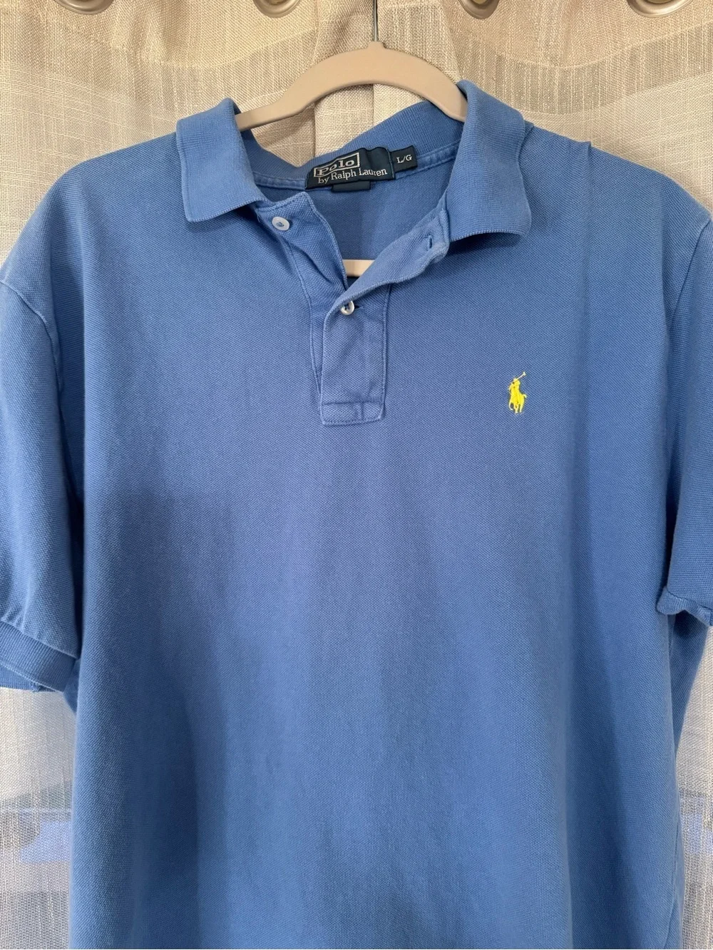 Ralph Lauren Blue Short-Sleeve Polo with Yellow Pony